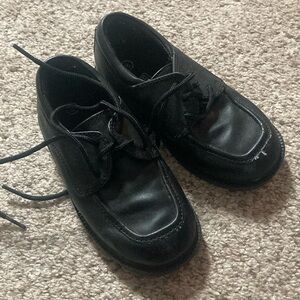 Little Boys Black Leather dress Shoes